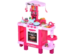 Cozinha infantil para crianças acima de 3 anos, com 38 acessórios, luz e som 78x29x87 Cm Rosa | S/MARCA