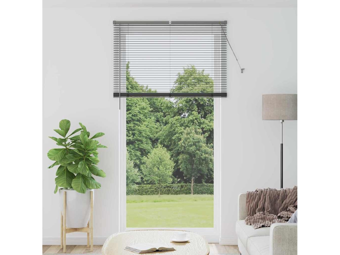 Vidaxl Persianas Venecianas Cinzento-escuro 220 X 110 Cm Alumínio