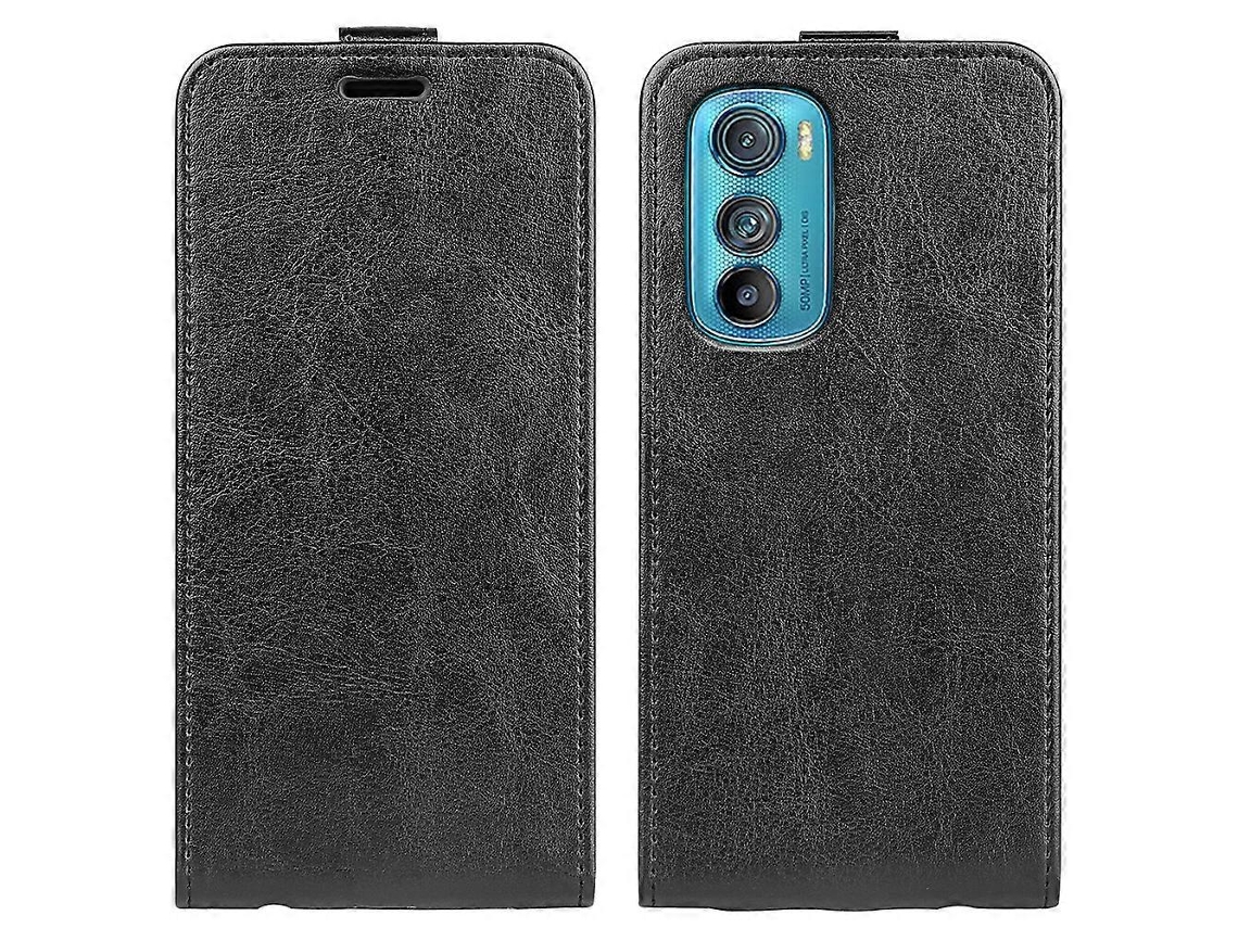Capa De Celular Motorola Moto Edge 30 5g R64 Com Textura E Abertura Vertical Em Couro.