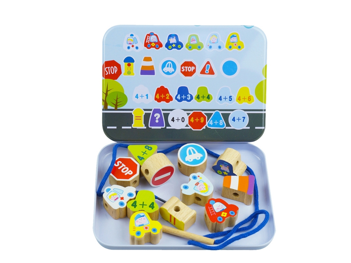 Ats juego de Perlas de Madera Diy Colorido Con Caja Juego Educativo de Perlas Inteligente para Niños Transporte