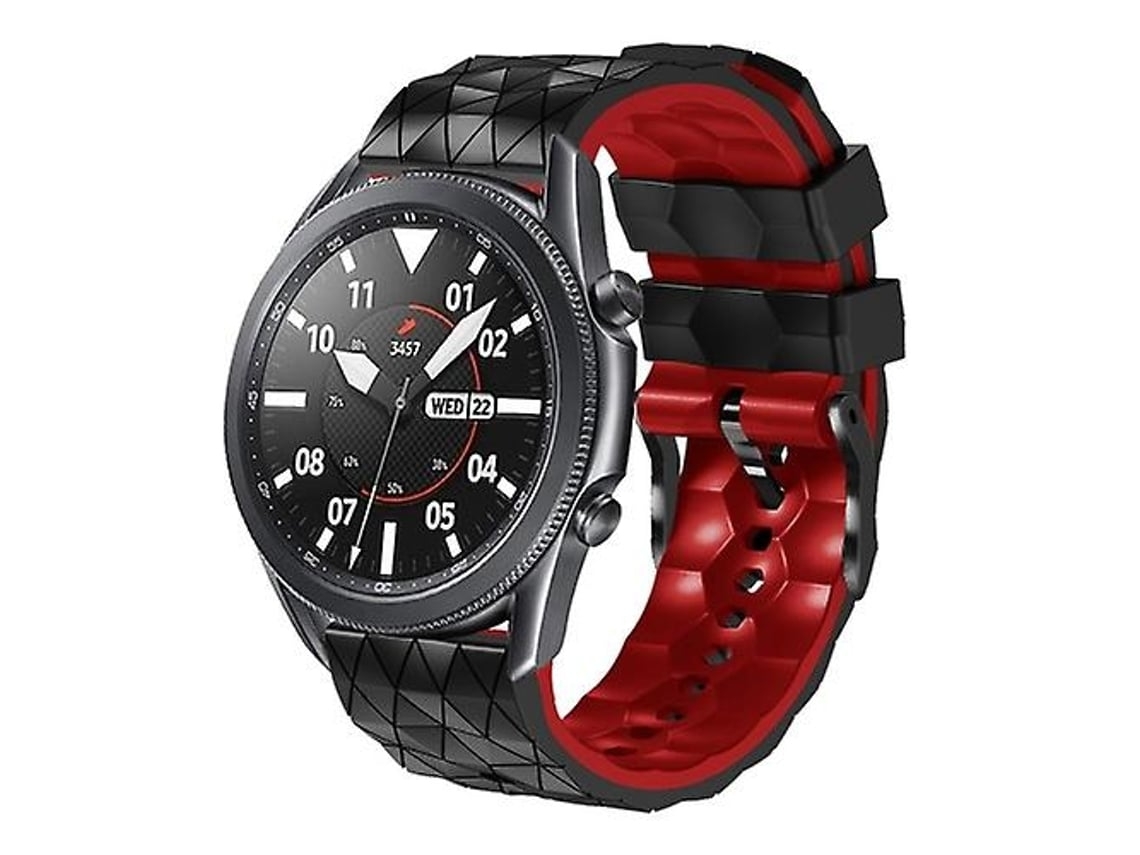 Lurelia Pulseira, Compatível Com Twatch Pro 3 Lite 22mm, De Silicone Estampa Futebol, Bicolor, Preta E Vermelha