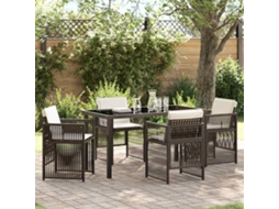 Vidaxl Conjunto De Jantar Para Jardim 5 Pcs Castanho