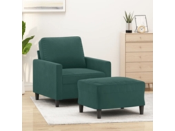 Vidaxl Poltrona Com Apoio De Pés 60 Cm Veludo Verde-escuro