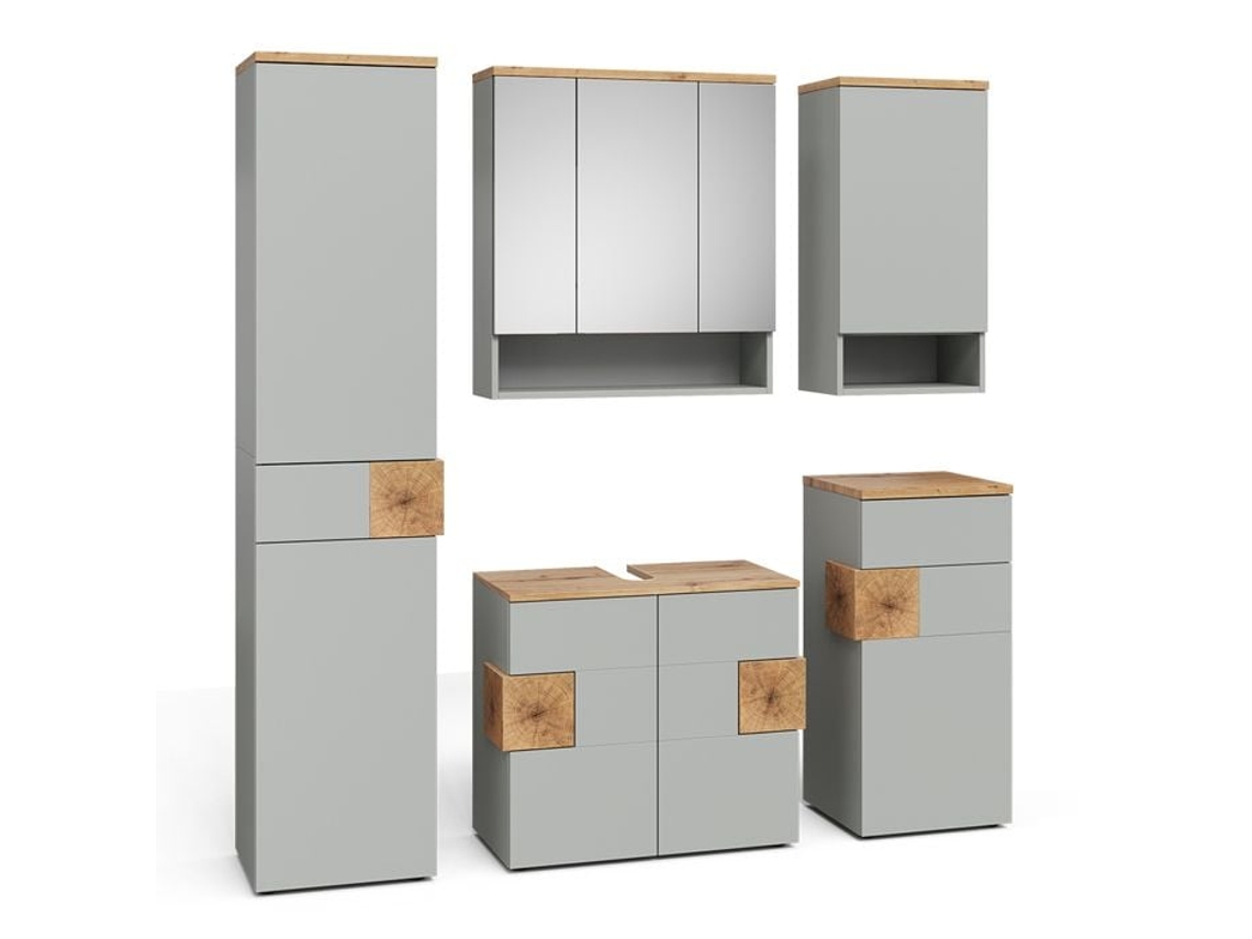 Conjunto de Mobiliário de Casa de Banho 5 Peças Cinza Eden 59864 VICCO