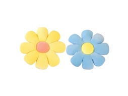 2026 cojines de Almohada Plush Girasol, Forma de Flor, Almohada Suave para Cadeira, 15 Polegadas, Azul Amarelo, 2 Unidades