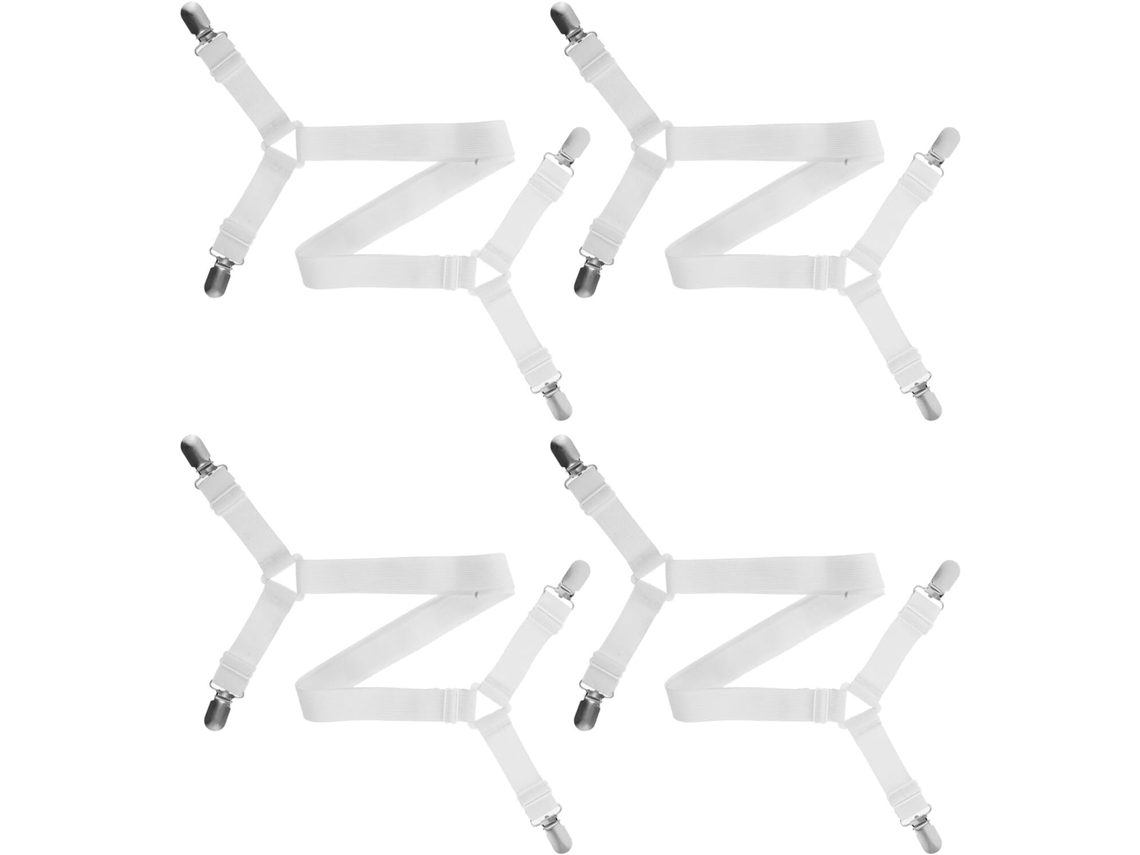 Conjunto de 4 Prendedores Lençol com Clipes Antiderrapantes. Elásticos Ajustáveis para Lençóis, CHABERLU