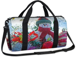 Bolsa Natal Boneco de Neve 45x21x23cm Tecido Poliést. S/MARCA