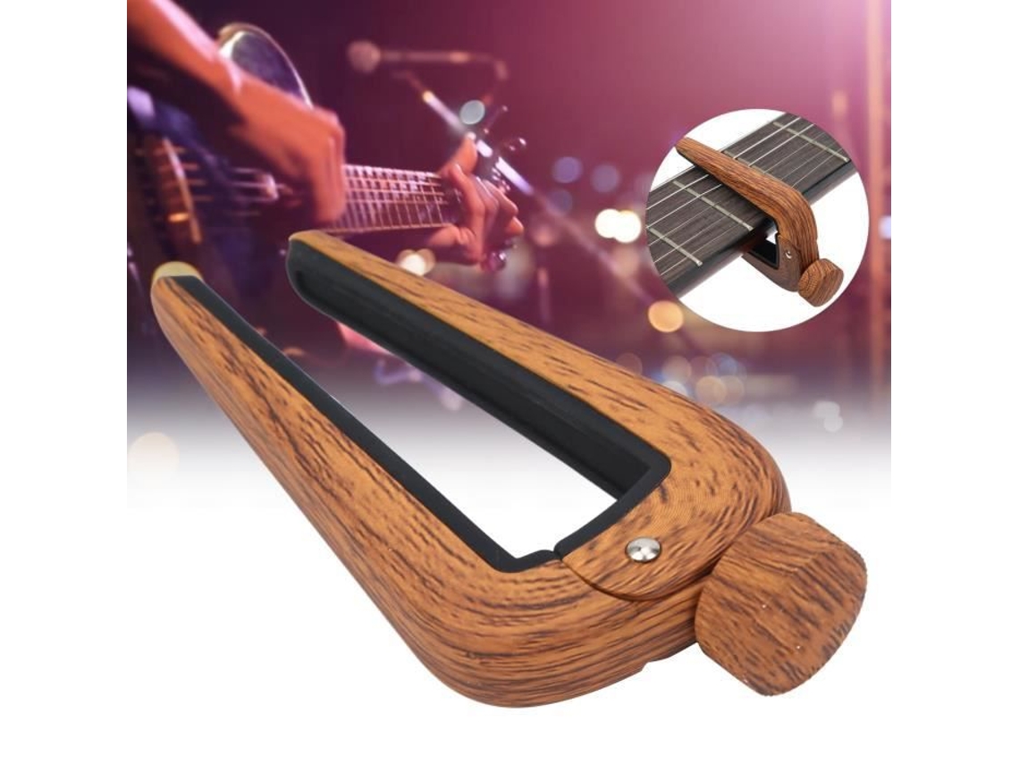 Flanger Capo Guitar Ukulele para Instrumento Musical Grão de Madeira
