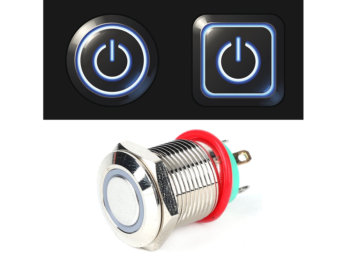 Laxiscreed Interruptor De Botão De Metal Com Led Integrado, Autorretorno Para Automação E Eletrônica