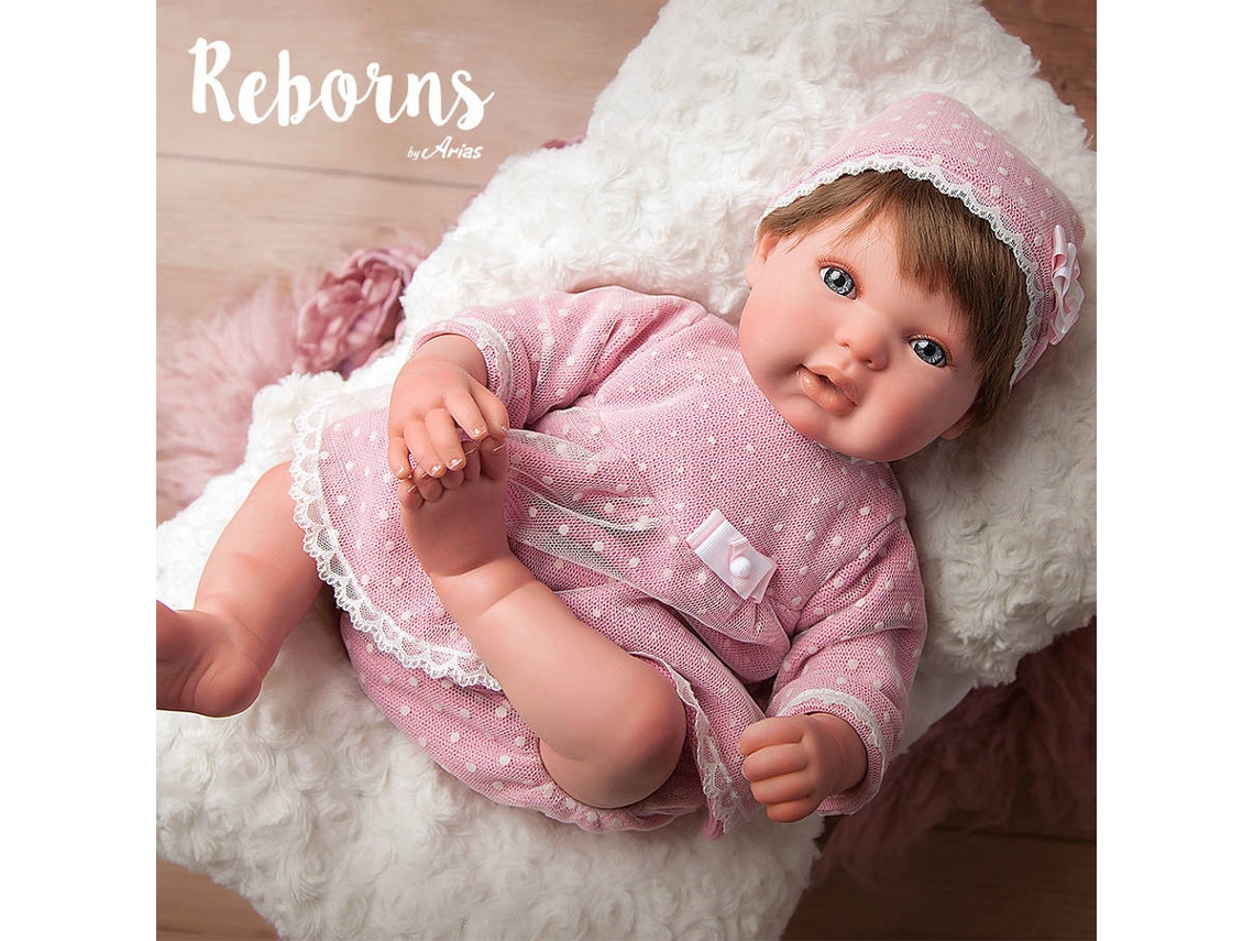 Bebé Reborn Carolina 45 cm com Cabelo e Almofada, DIVERSOS