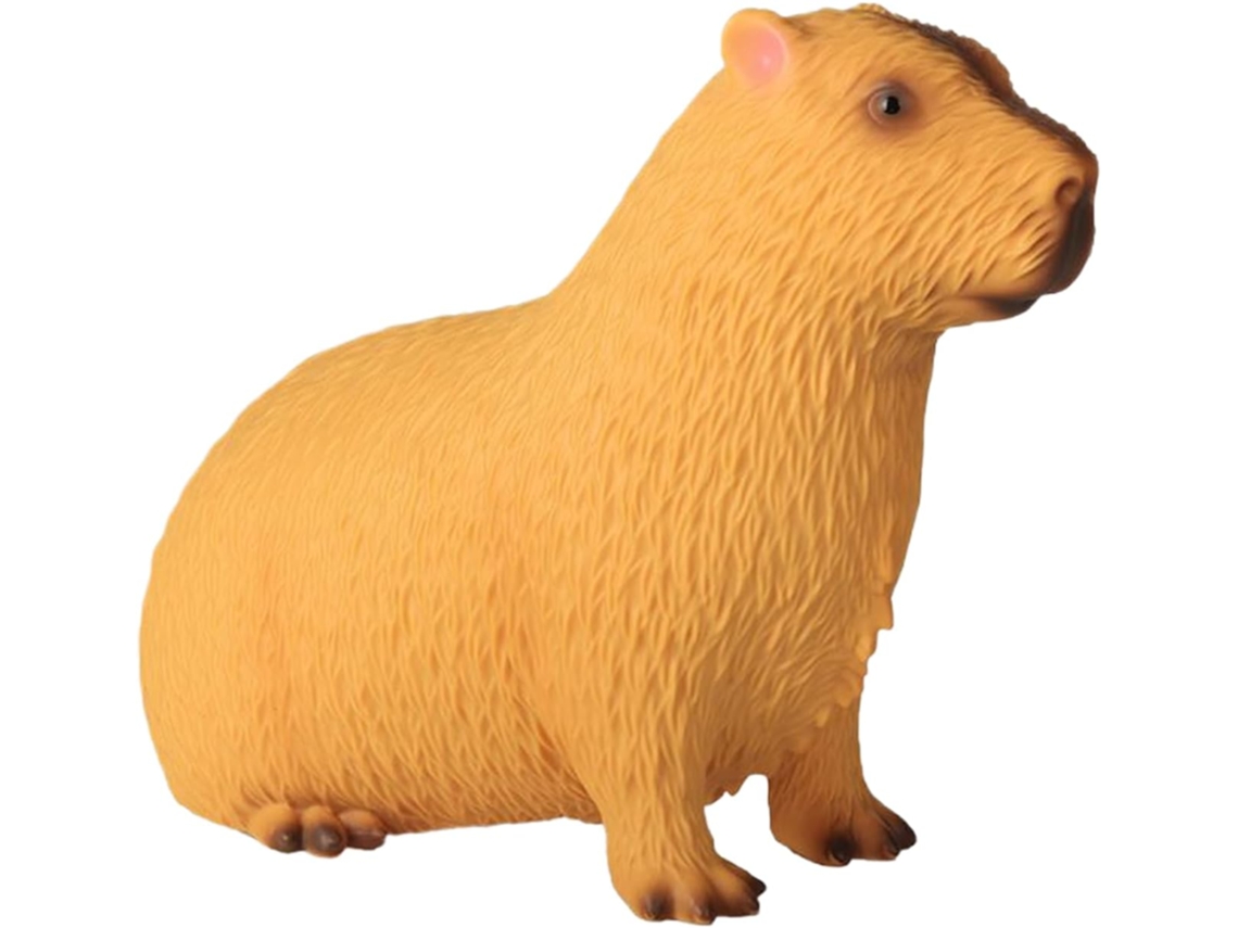 Escultura de Capivara Figura de Animal Selvagem para Jardim, Estátua Realista Ornamento de Capivara Pintado À Mão, CHABERLU