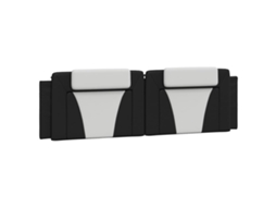 Almofada de Cabeça Viana em Couro Sintético Marrom e Branco MAISON EXCLUSIVE (180xCm)