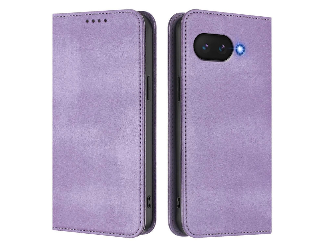 Capa Tipo Carteira Para Google Pixel 9a Com Textura Retrô E Bloqueio Rfid Em Couro