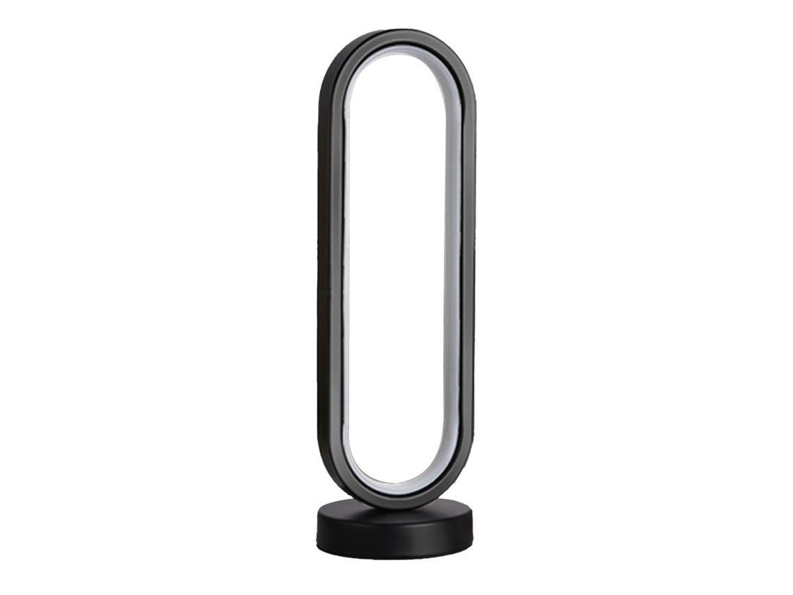 Lâmpada de Mesa Oval Led Dimmable 3W Usb, Luz Quente, Cuidado Ocular, para Quarto e Escritório, Preta