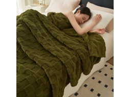 Cobertores Macios e Aconchegantes para Cama Sofá e Poltrona -Wahfe Voltan-Verde Exército EVELTEK 1x1.5m