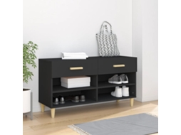Vidaxl Sapateira 102x35x55 Cm Derivados De Madeira Preto