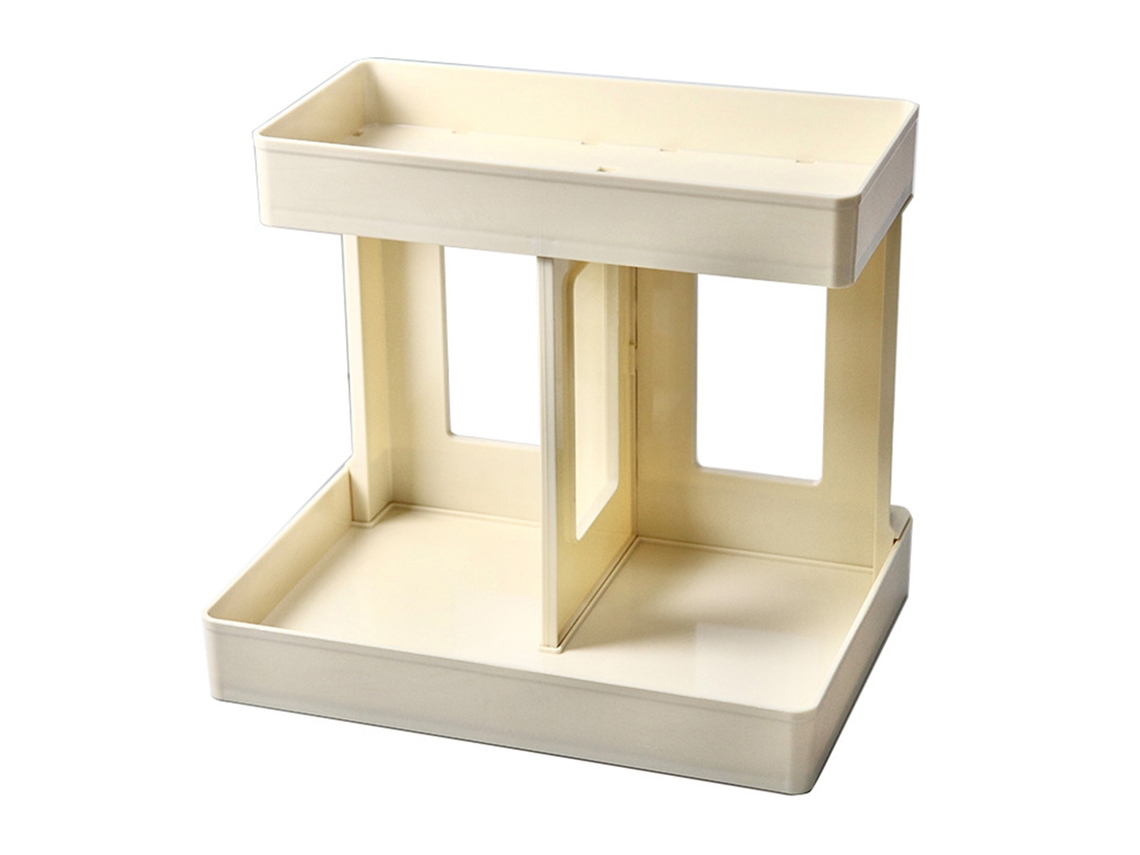 Suporte de Maquiagem de 2 Camadas, Transparente, Branco