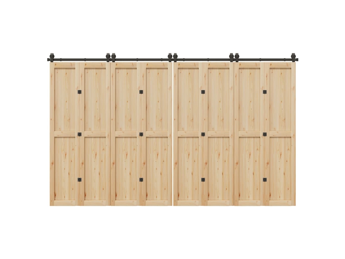 Vidaxl Kit De Ferragens Para Porta Deslizante 366 Cm Aço Preto