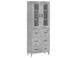 Armário Alto 69,5x34x180cm Madeira Cinza Cimento MAISON EXCLUSIVE