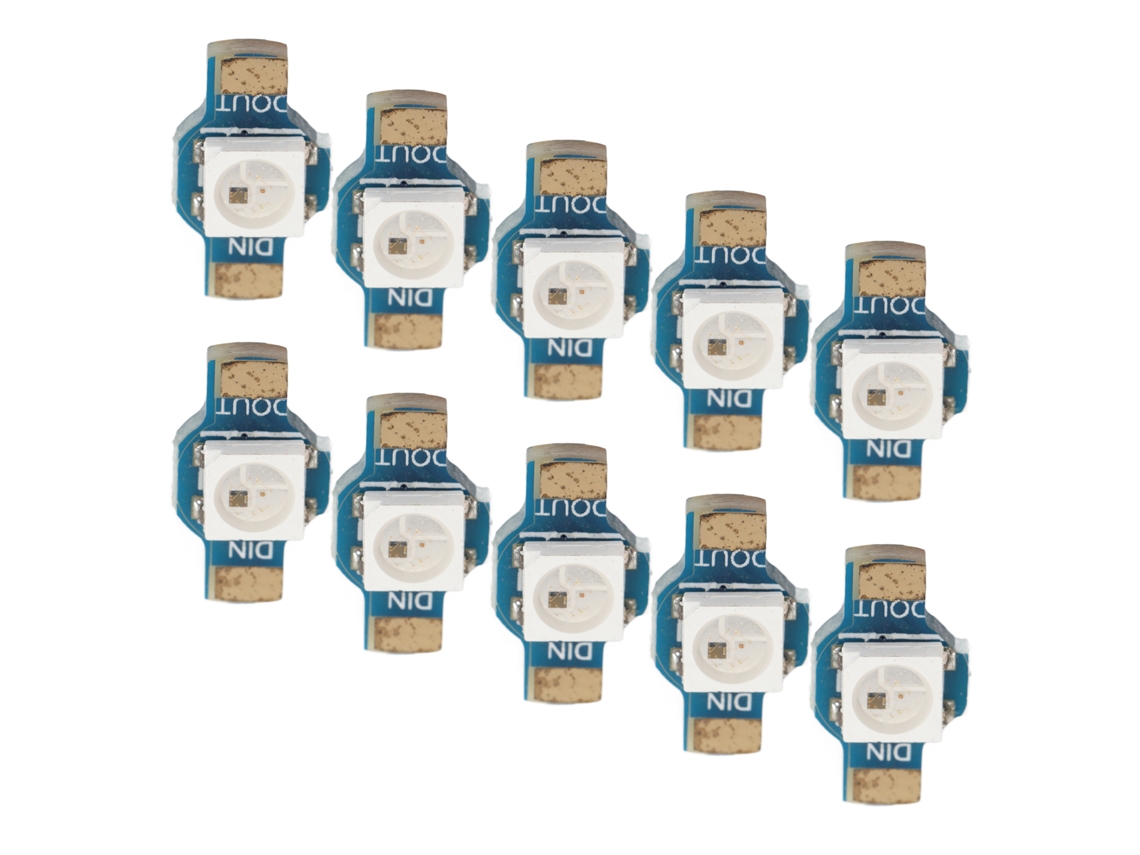 Módulo LED RGB WS2812 de alto brilho, economia de energia, leve, 5 V (pacote com 10)