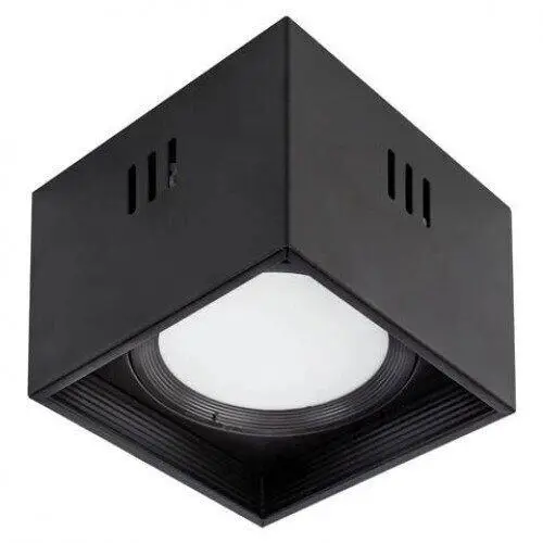 Luz de Teto Led Quadrado 10W 700Lm 4200K Preto HOROZ