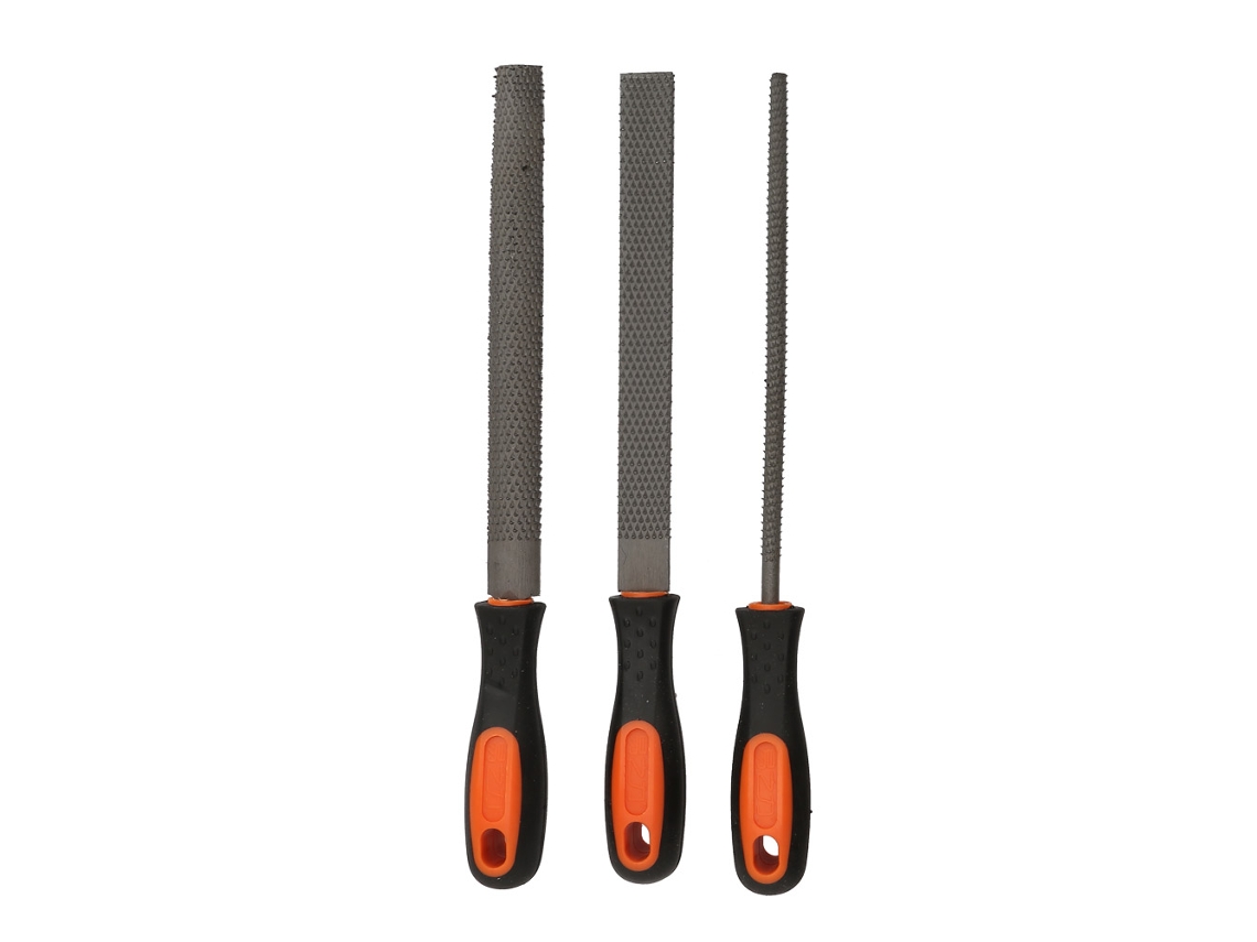 Conjunto De Limas Em Aço Carbono Laxiscreed Com Pega De Borracha Para Durabilidade E Uso Intenso