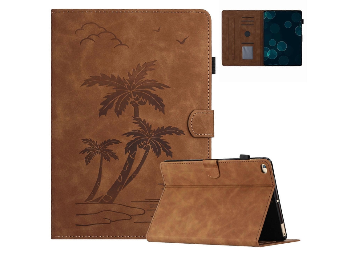 Capa de couro inteligente Webake para tablet com design de coqueiro
