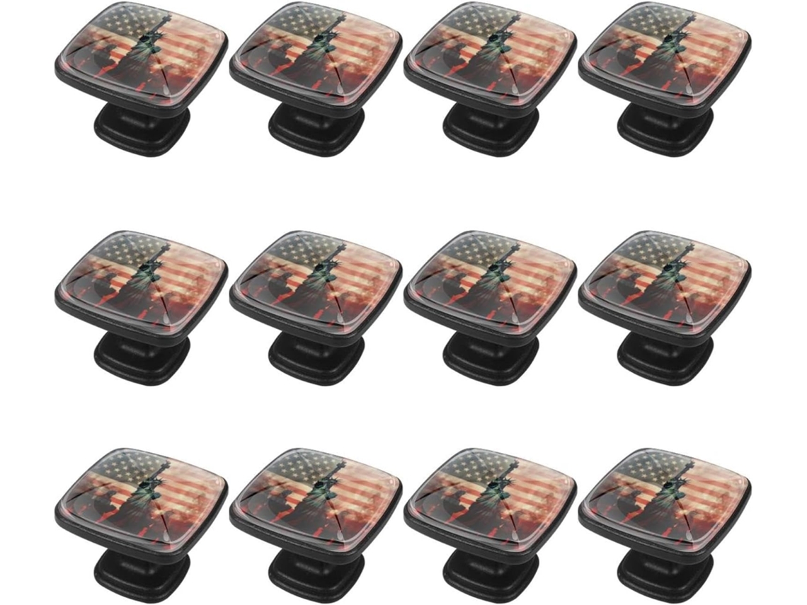 Puxadores Quadrados Para Gavetas De Cômoda, Puxadores Para Armários De Cozinha, 12 Peças, Bandeira Da Independência