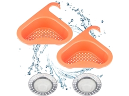 Conjunto Com 2 Ralos De Pia, Suportes Triangulares Para Pia E Prateleira Utensílios Pia. -aquaforge