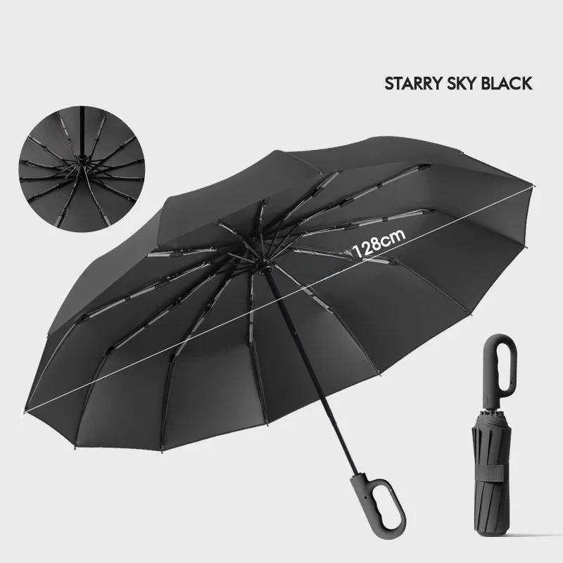 Guarda chuva Extra Grande MDUG com 12 Varetas, Fivela, Automático, portátil, à prova de vento e dobrável