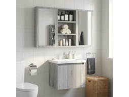 Vidaxl Armário De Parede Para Banheiro Sonoma Cinza 30 X 10 X 50 Cm
