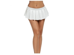 Saia Mini Sexy Feminina De Tecido Macio E Elástico Com Cintura Ajustável Para Ocasiões Variadas Branco