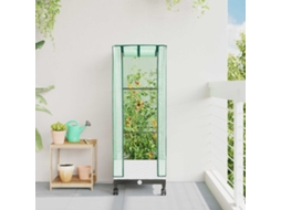 Vidaxl Jardineira Com Cobertura De Estufa E Rodas Branco Pp