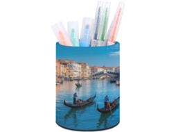 Porta Caneta Rialto De Veneza, Itália Porta Caneta Clássico Em Couro Sintético Mesa, Escrivaninha E Maquiagem