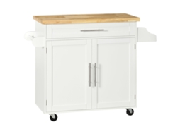 Carrito De Cocina Com Encimera, Especiero Y Toallero Para Salon Y Comedor, Branco, 109 X 40 X 89 Cm Zkaka