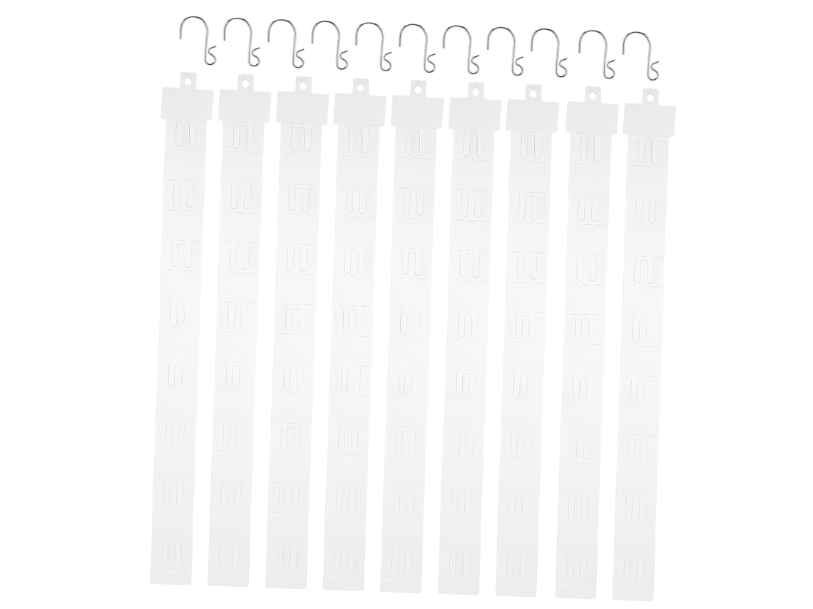 Fita De Plástico Pp Resistente Exposição Mercadorias Com 20 Ganchos Em S, 50cm De Comprimento, Fácil Instalação