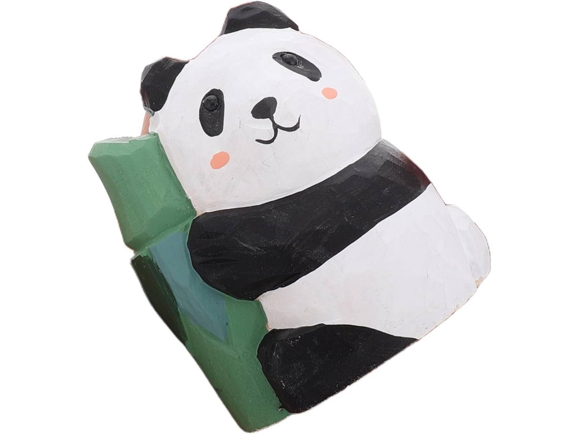 Estatueta Em Miniatura De Panda De Madeira Para Decoração De Escritório, Amuleto Da Sorte.