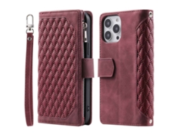 Capa Pega Para Iphone 14 Plus Pele Sintética Vermelho