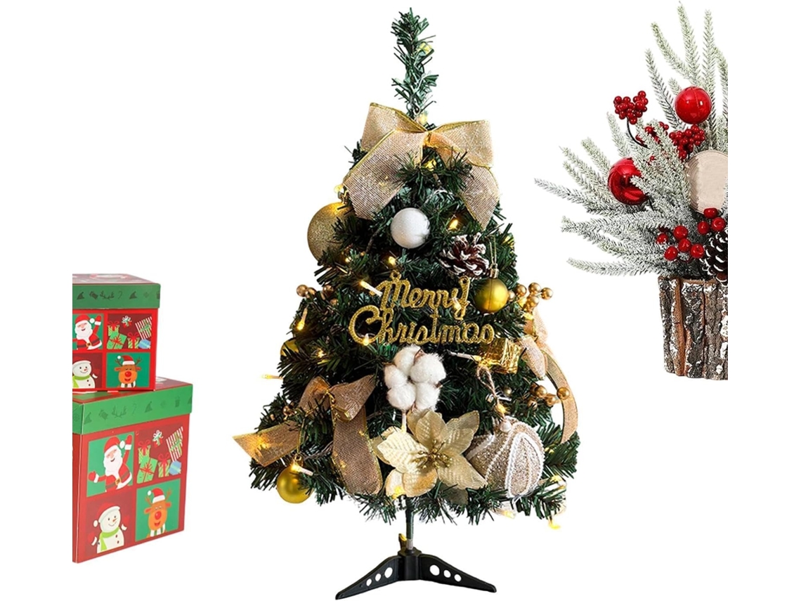 Mini Árvore De Natal Artificial De 43 Cm Com Luzes.