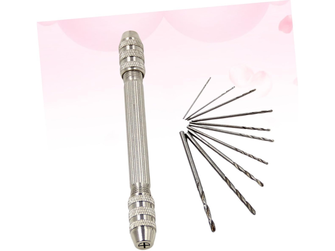 Furadeira Manual De Aço Com Cabeça Dupla E Brocas Pequenas,