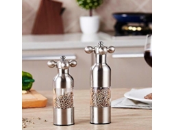 Moedor de sal e pimenta criativo em cerâmica com tampa de aço inoxidável, utensílio de cozinha para presente, 21 cm
