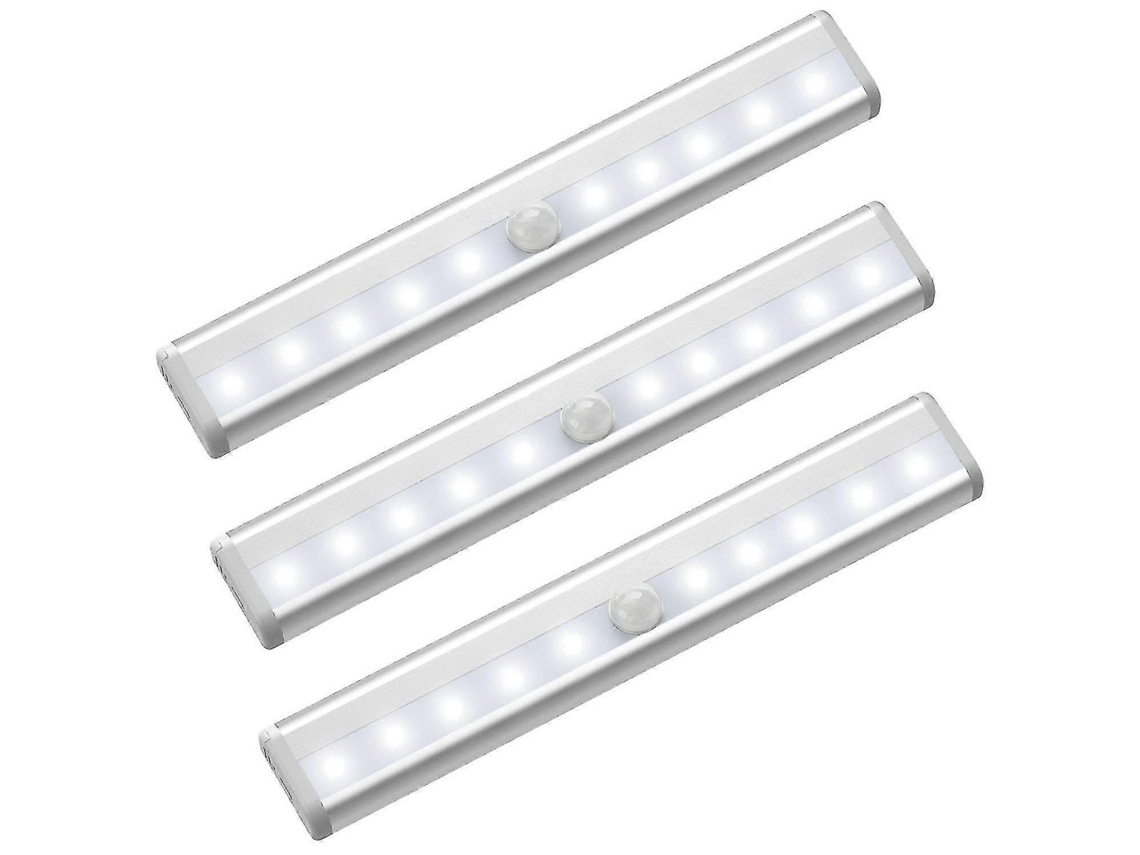 Lurelia, Luz Noturna Led, Sensor Pir, Pilhas Aaa, Magnética, Autoadesiva, Auto, Branco, Pack 3, Armário, Corredor, Prática