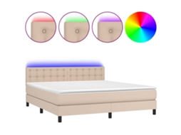 Box Spring Bed, Box Spring Beds Vidaxl Marrom Couro Artificial (160 X 200 Cm)