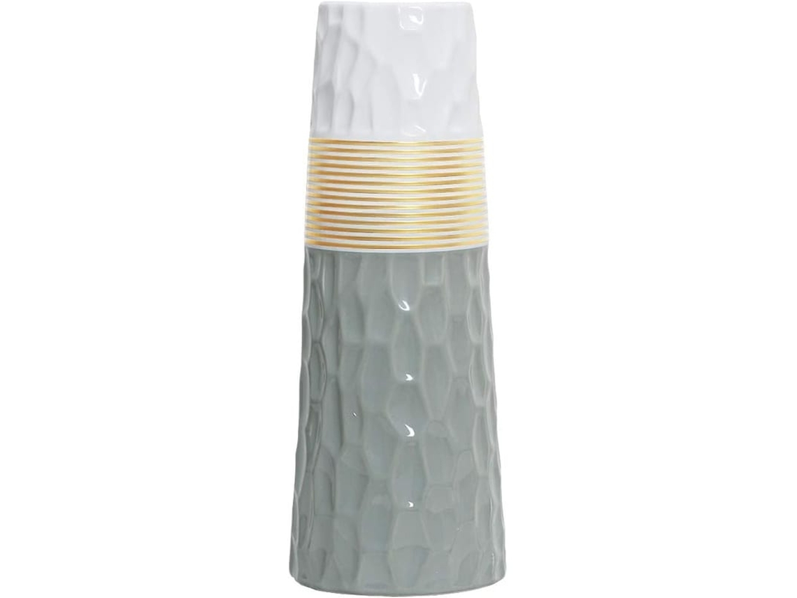 Vasos De Cerâmica Cinza Branco Dourado 11 Polegadas Decoração Para Casa Centro De Mesa