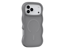 Capa Magsafe Para Iphone 17 Pro Com Estampa Ondulada Cinza Fosco