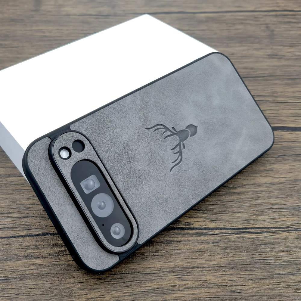 (cinza-claro, Google Pixel 7a) Capa Com Acabamento Em Couro Fosco, Cantos Com Absorção De Impacto, Material Agradável Ao Toque