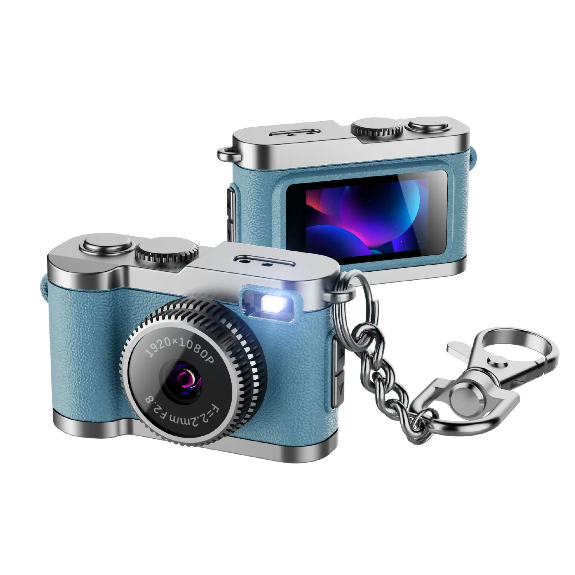 Câmera Digital 1080p Mini Câmera com Tela Portátil para Esportes Ao Ar Livre Filmadora Retrô de Polegar MDUG (azul 128g)