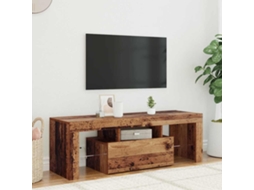 Vidaxl Móvel De Tv Com Luzes Led Derivados De Madeira Madeira Velha