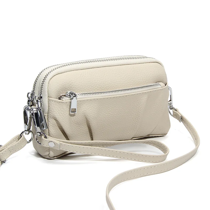 Bolsa Transversal Feminina De Luxo (branca), Tamanho Pequeno, Em Couro, Estilo Mensageiro/bolsa De Mão.