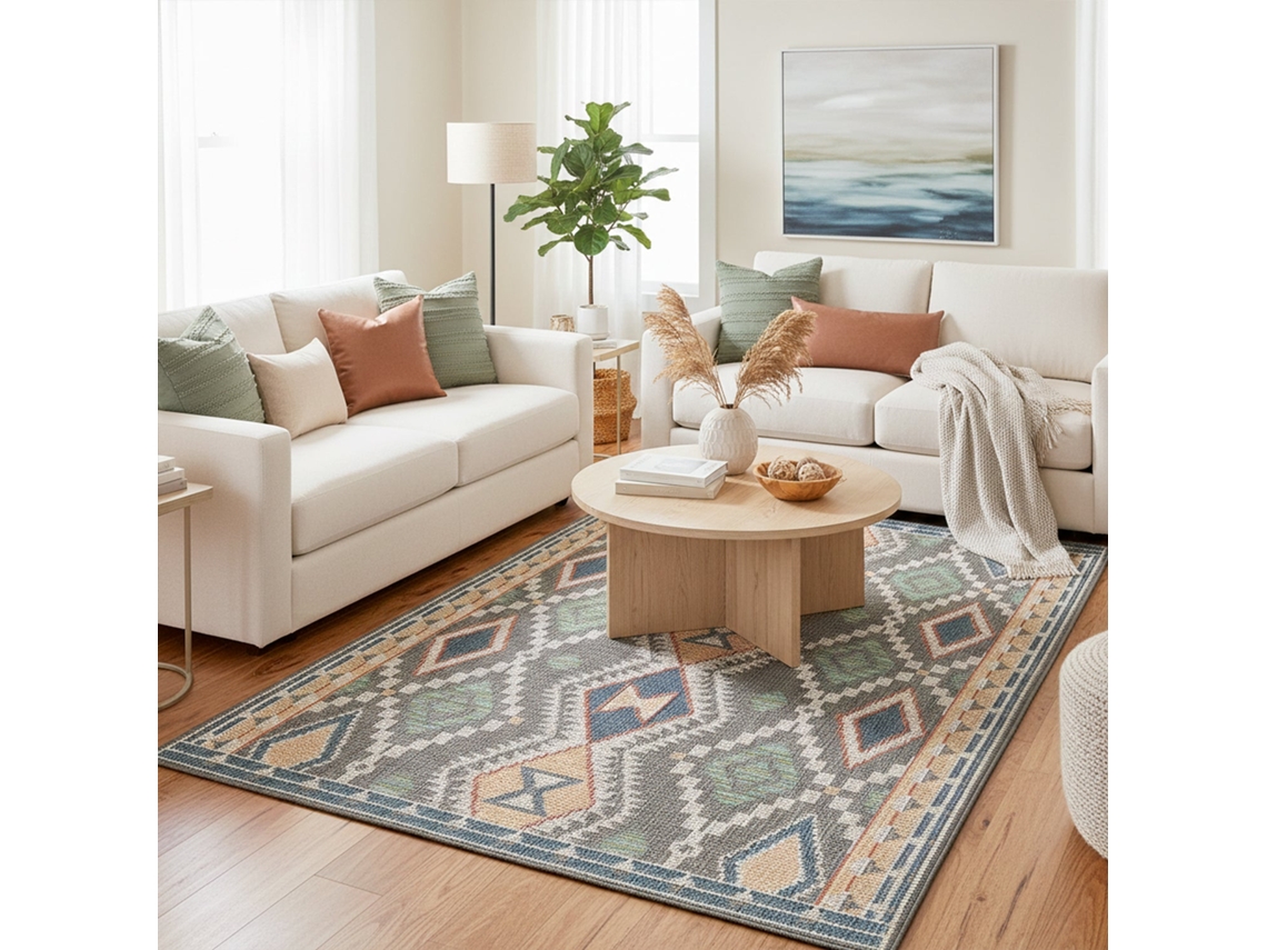 Rugura Tapete Para Sala Duna Calmo - Durável, Decorativo, Fácil De Limpar, Com Pelo Curto E Macio - 160x235 Cm